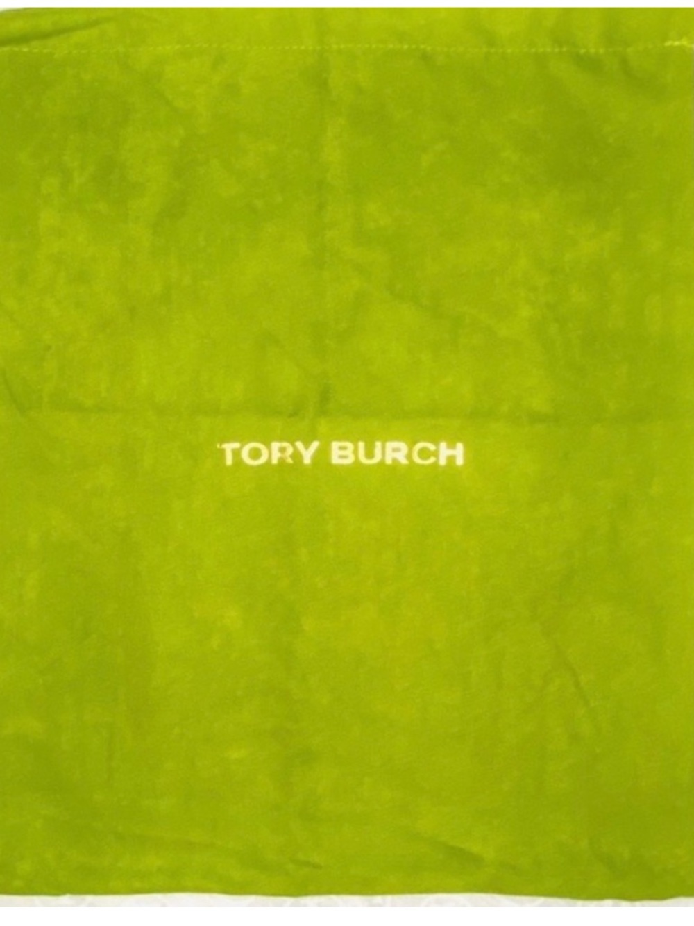 Tory Burch Lime Green Velvet Satin-Lined Dust Bag 11”x14”